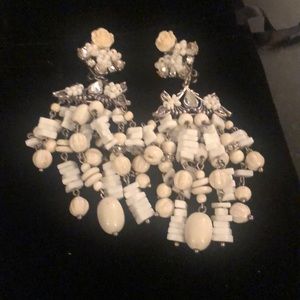 Dannijo White beaded and Chrystal earrings